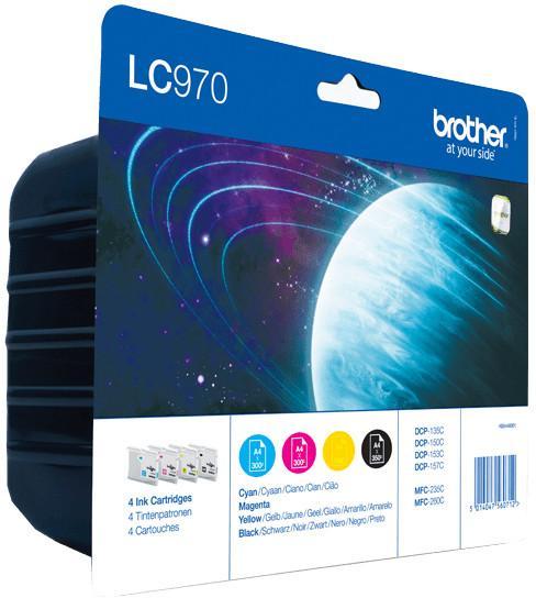 Cartouche d'encre Brother LC970VALBP - noir et 3 couleurs - le pack