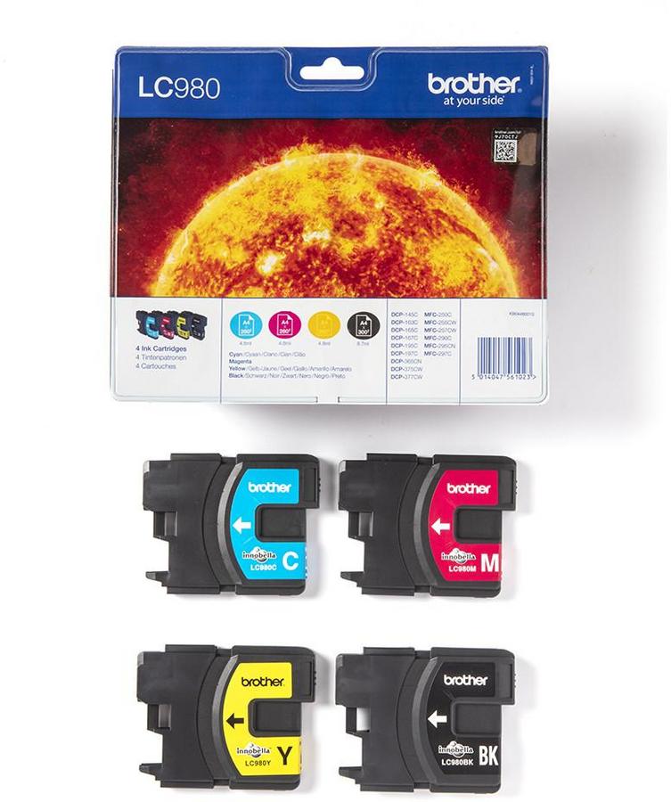 Cartouche d'encre Brother LC980VALBP - noir et 3 couleurs - le pack