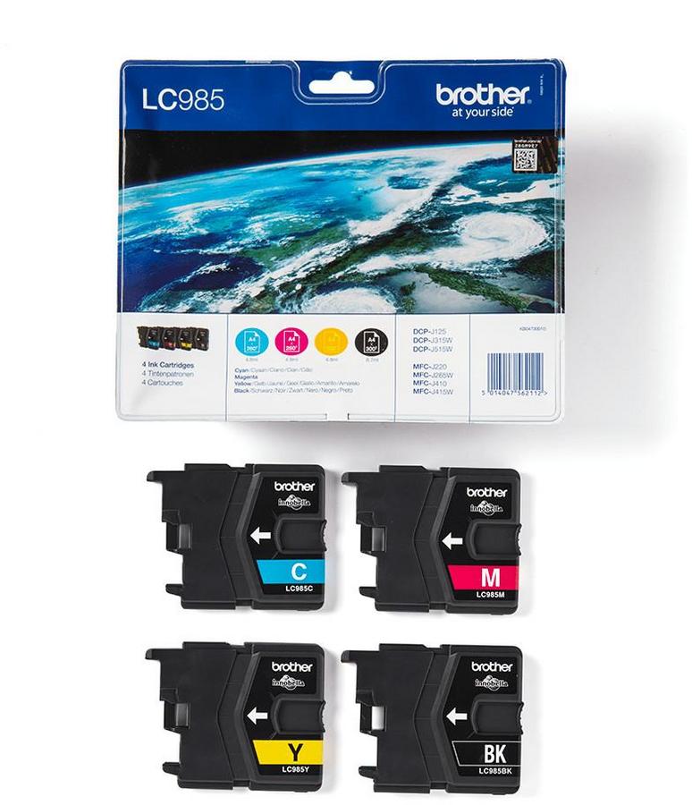 Cartouche d'encre Brother LC985VALBP - noir et 3 couleurs - le pack