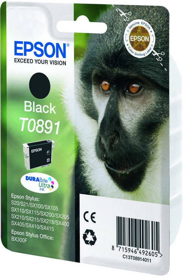 Cartouche d'encre Epson Singe C13T08914011 - DuraBrite - ultra noir - l'unité