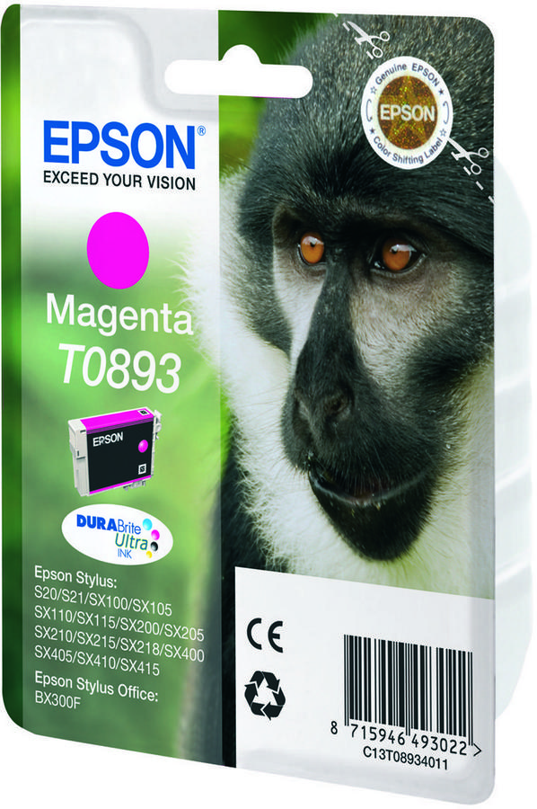 Cartouche d'encre Epson Singe C13T08934010 - DuraBrite - ultra magenta - l'unité