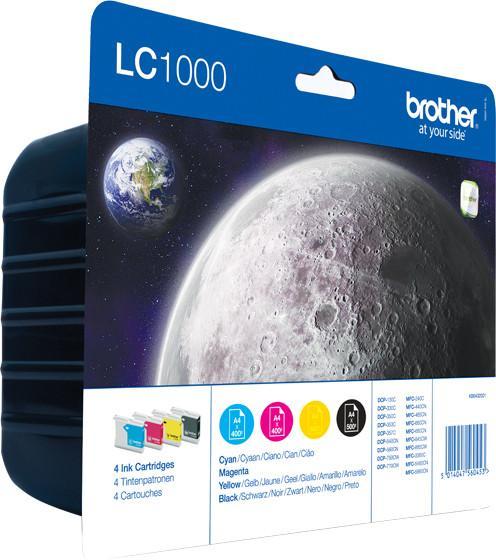 Cartouche d'encre Brother LC1000VALBP - noir et 3 couleurs - le pack