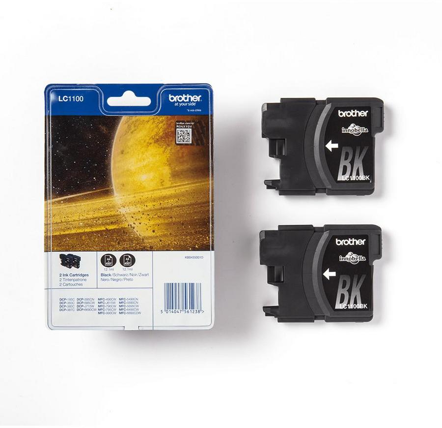 Cartouche d'encre Brother LC1100BKBP2 - noir - lot de 2