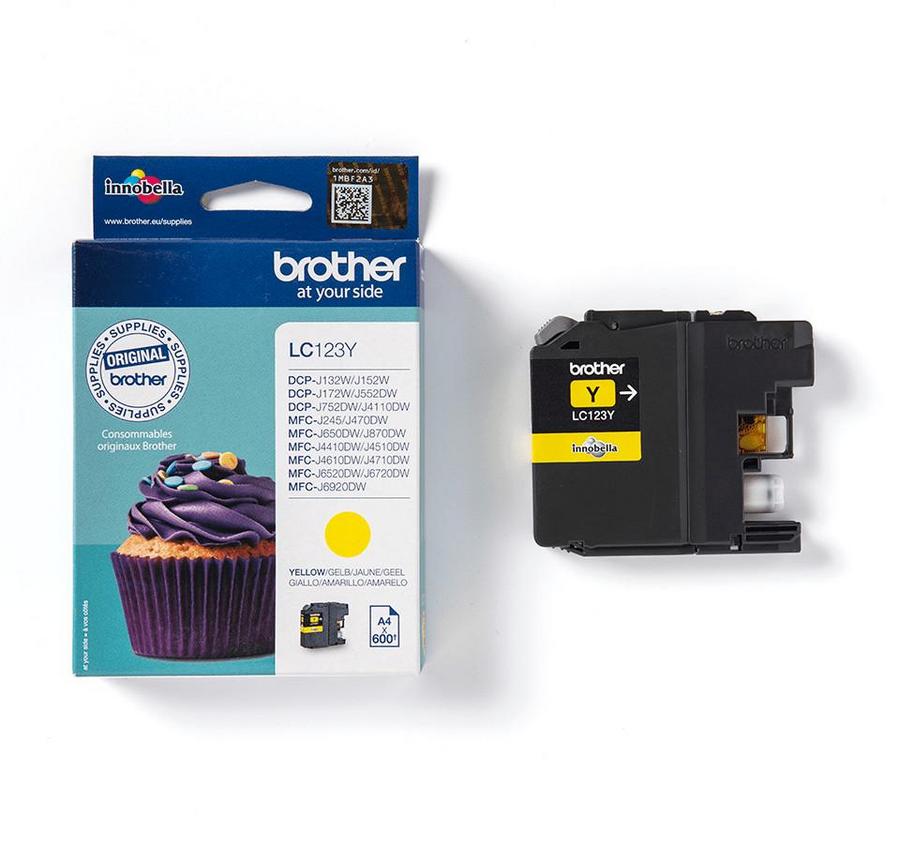 Cartouche d'encre Brother LC123Y - jaune - l'unité