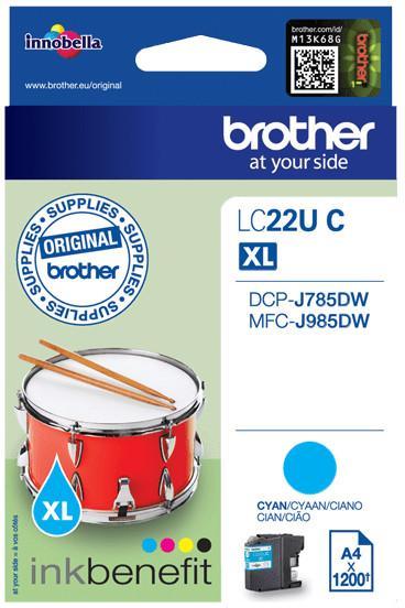 Cartouche d'encre Brother - LC22UC - cyan - l'unité