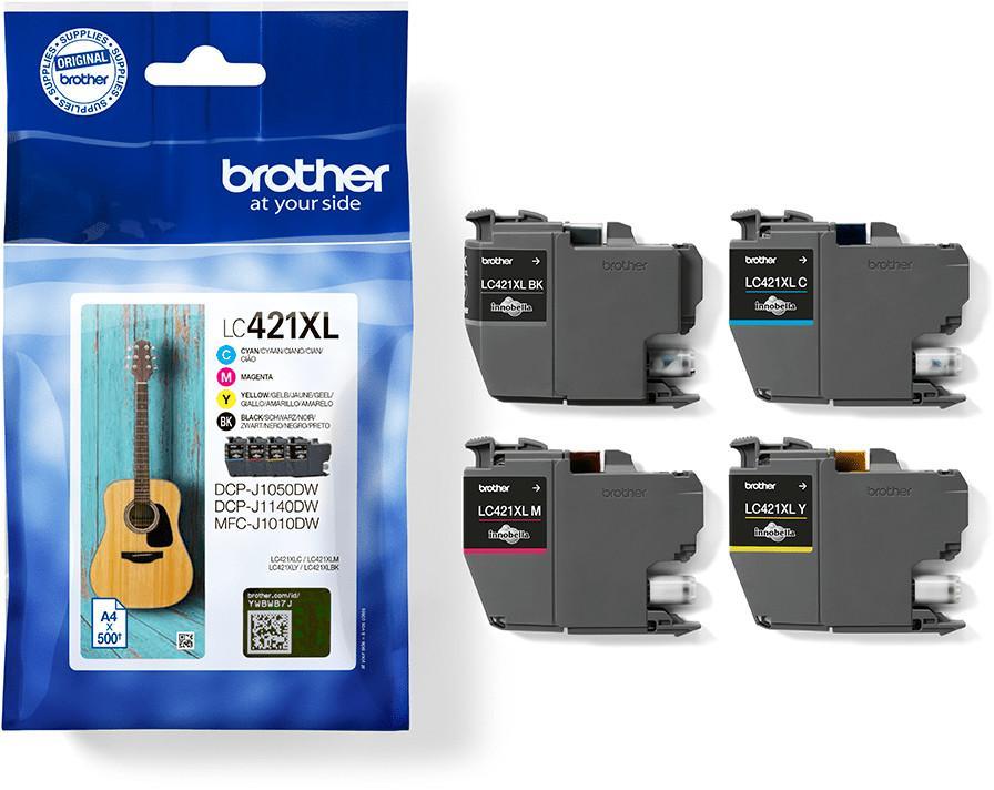 Pack de 4 cartouches Brother LC421XLVA Noir - Cyan - Magenta - Jaune - Grande capacité