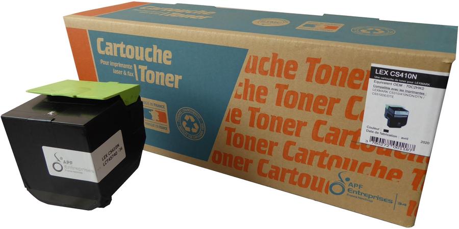 Toner compatible remanufacturé Lexmark70C2HK0 Noir - l'unité