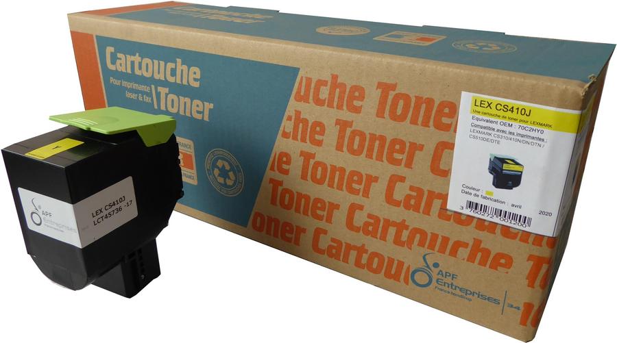 Toner compatible remanufacturé Lexmark 70C2HYE Jaune - l'unité