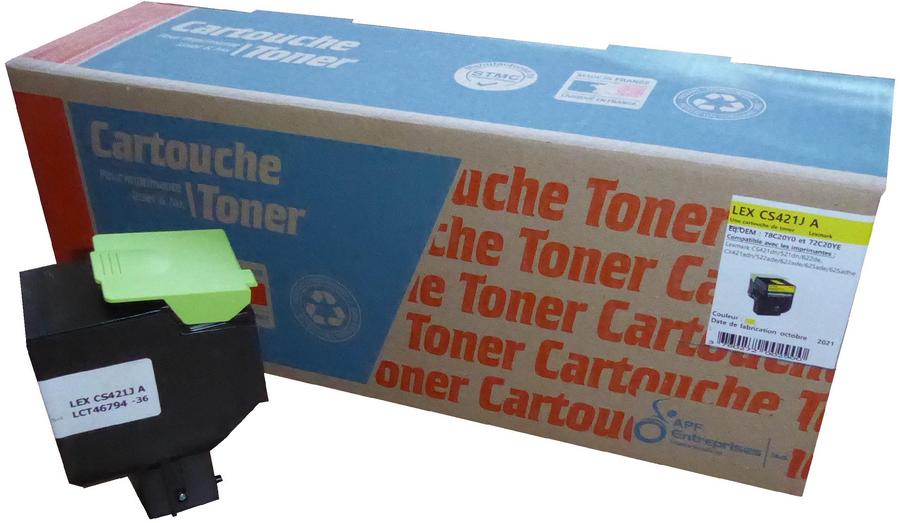 Toner compatible remanufacturé Lexmark 78C2XY0 Jaune - l'unité
