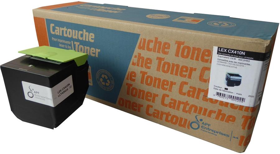 Toner laser compatible remanufacturé Lexmark 80C20K0 noir - l'unité