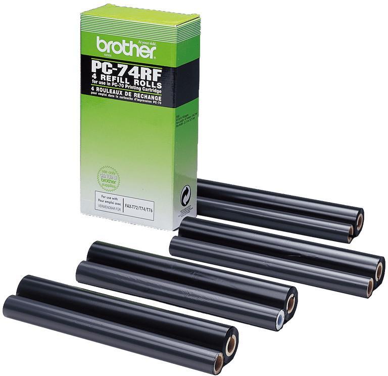 Ruban transfert thermique Brother PC74RF - noir - lot de 4