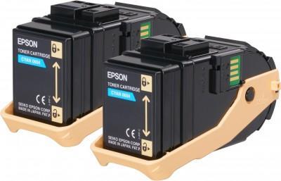 Toner laser Epson S050608 - cyan - lot de 2