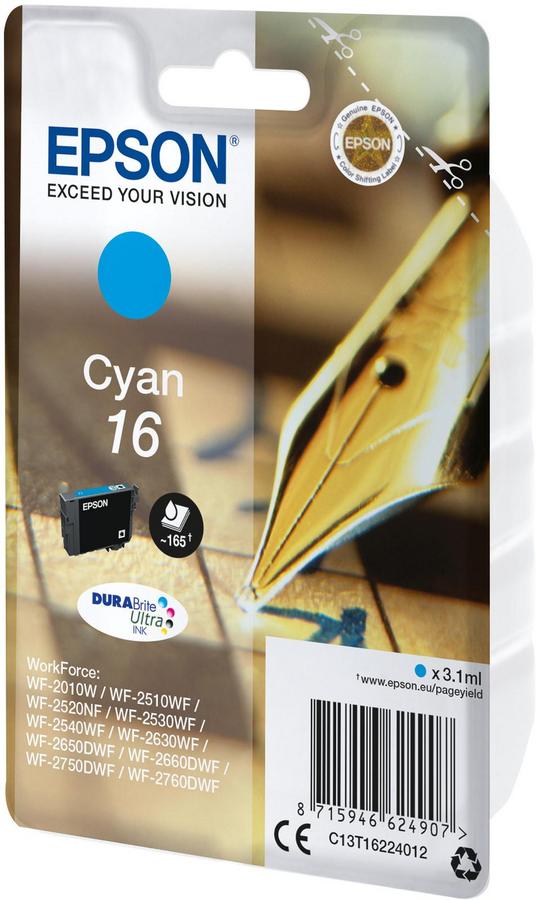 Cartouche d'encre Epson Stylo à plume C13T16224012 - Durabrite - cyan - l'unité