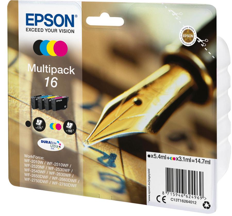 Cartouche d'encre Epson Multipack Stylo à plume - C13T16264012 - 4 couleurs - le pack