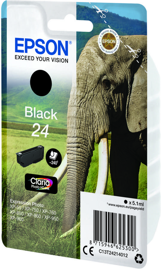 Cartouche d'encre Epson 24 - C13T24214012 - noir - l'unité
