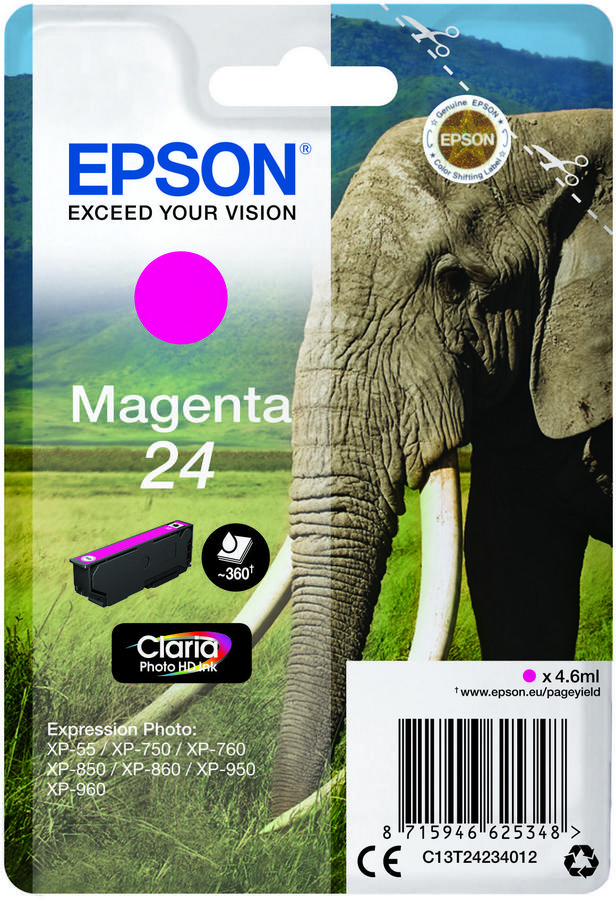 Cartouche d'encre Epson 24 - C13T24234012 - magenta - l'unité