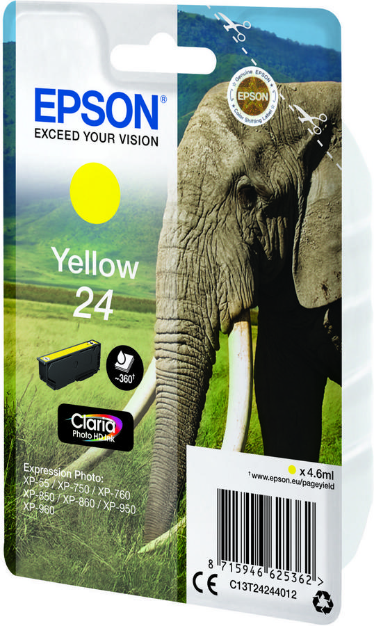 Cartouche d'encre Epson 24 - C13T24244012 - jaune - l'unité