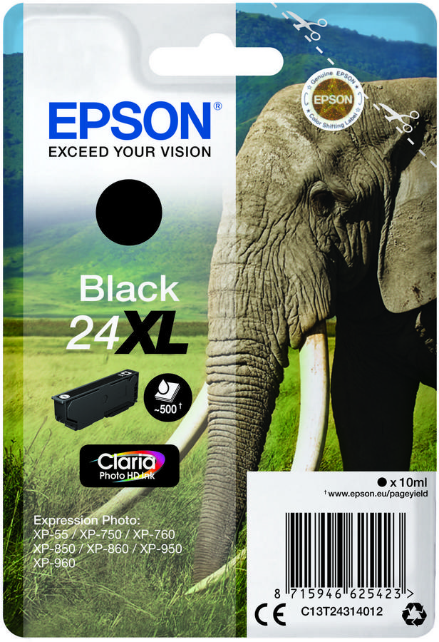 Cartouche d'encre Epson 24XL - C13T24314012 - noir - l'unité