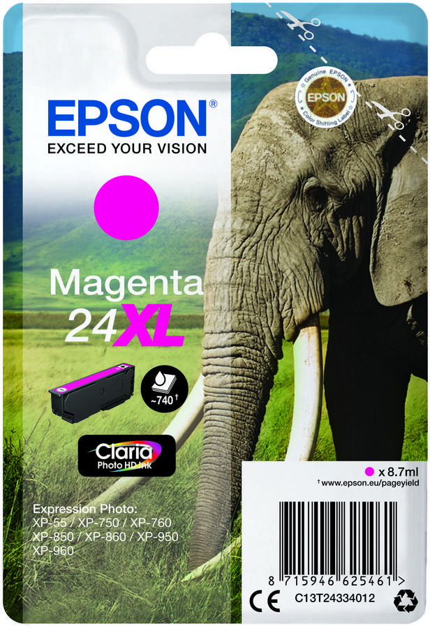 Cartouche d'encre Epson 24XL - C13T24334012 - magenta - l'unité