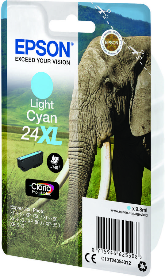Cartouche d'encre Epson 24XL - C13T24354012 - cyan clair - l'unité
