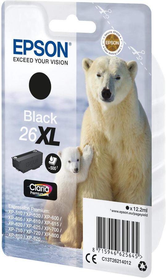 Cartouche d'encre Epson Ours Polaire C13T26214012 - Claria Premium XL - noir - l'unité