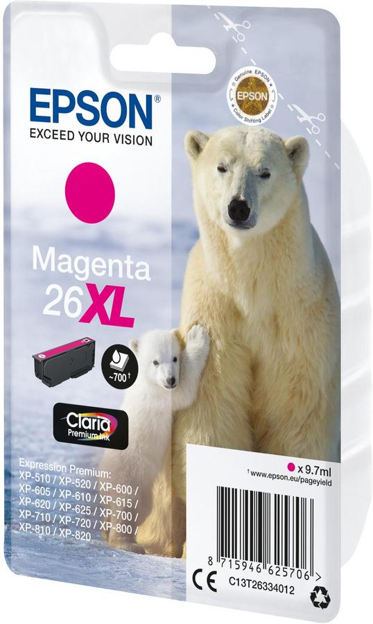 Cartouche d'encre Epson Ours Polaire C13T26334012 - Claria Premium XL - magenta - l'unité