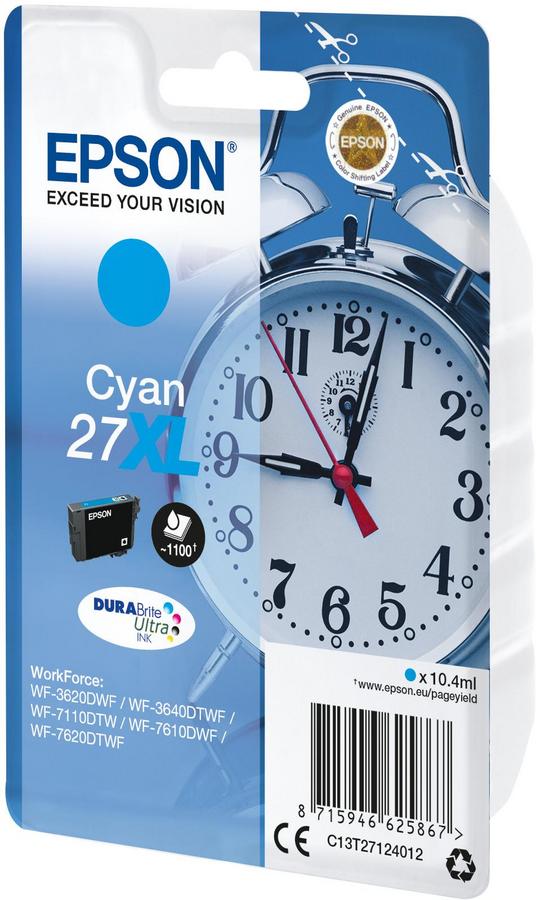Cartouche d'encre Epson Réveil - 27XL - C13T27124012 - cyan - l'unité