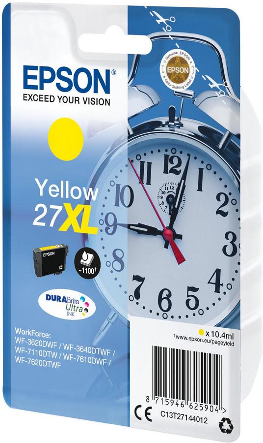 Cartouche d'encre Epson Réveil - 27XL - C13T27144012 - jaune - l'unité