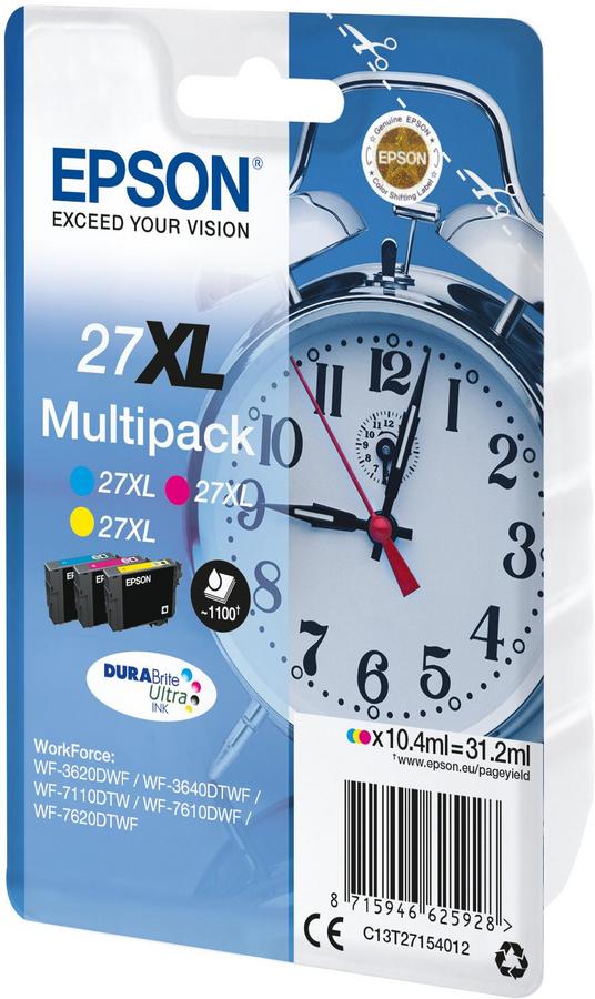 Cartouche d'encre Epson Multipack Réveil - 27XL - C13T27154012 - 3 couleurs - le pack