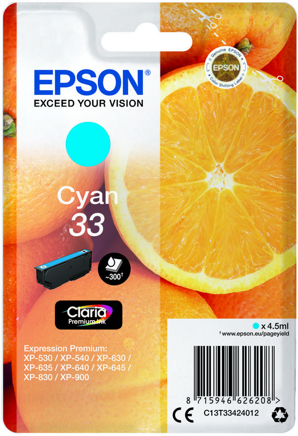 Cartouche jet d'encre Epson T3342B Cyan - l'unité