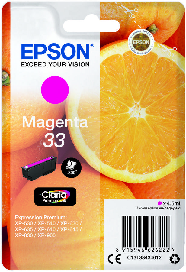 Cartouche jet d'encre Epson T3343B Magenta - l'unité
