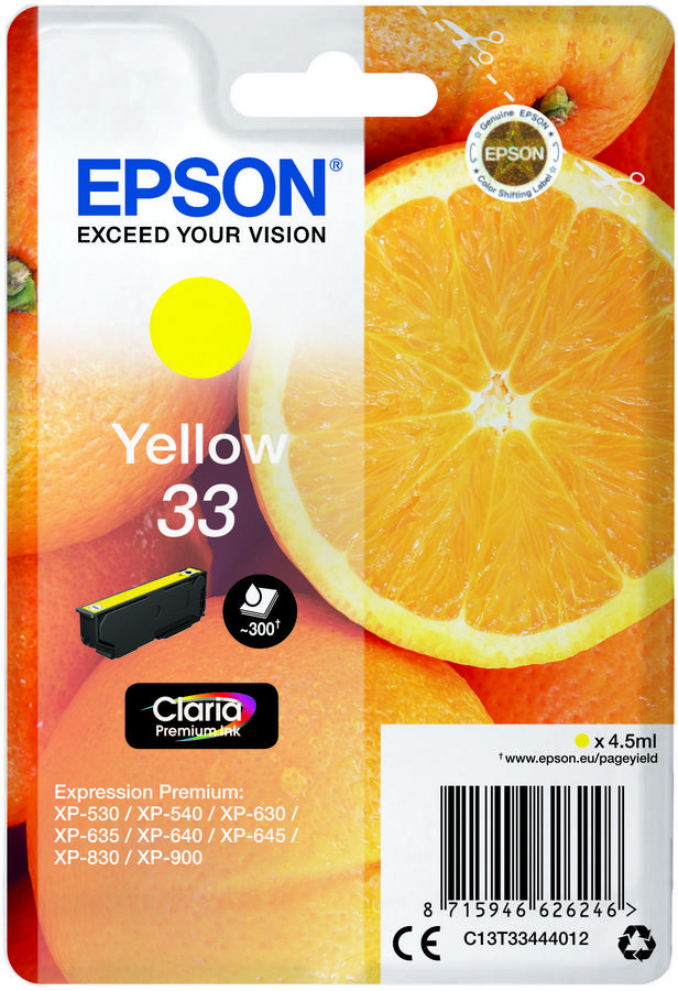 Cartouche jet d'encre Epson T3344B Jaune - l'unité
