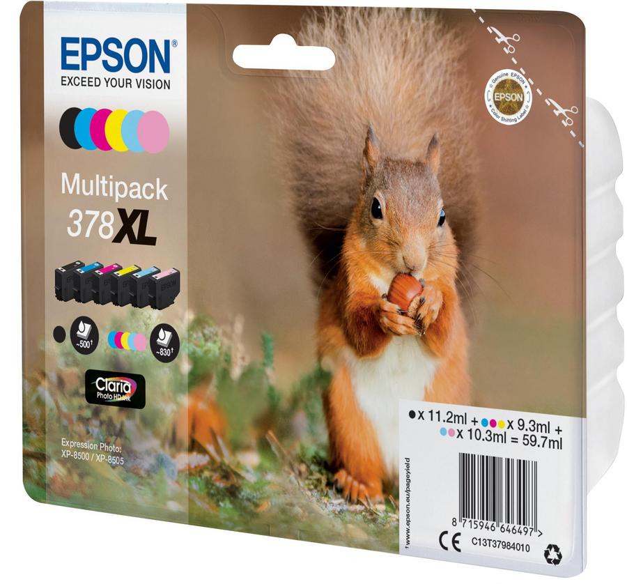 CART - T3798B - EPSON - 378XL - NOIR-CYAN-MAGENTA JAUNE-CYAN CLAIR - MAGENTA CLAIR