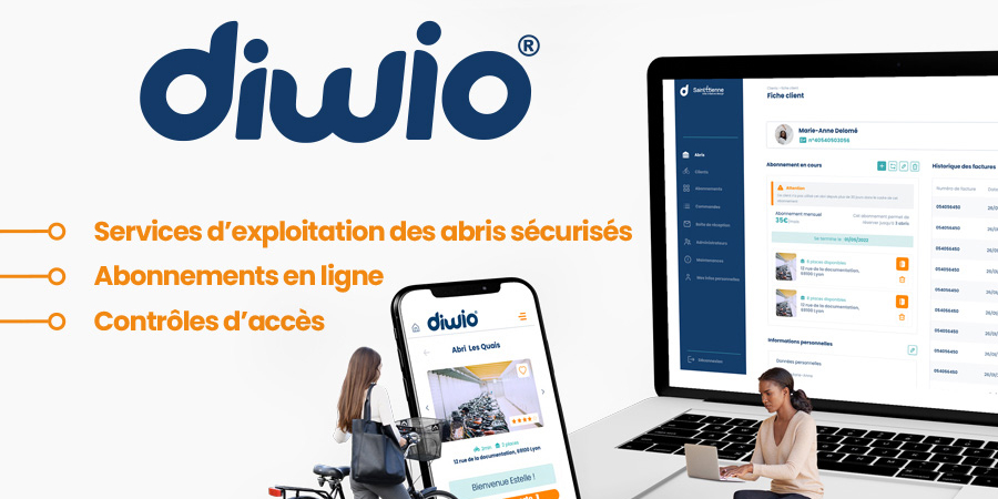Diwio : Services d'exploitation des abris sécurisés, abonnements en ligne et contrôles d'accès - Je découvre la mobilité douce