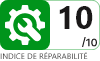 Logo indice de réparabilité vert foncé 10 sur 10