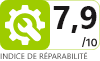 Logo indice de réparabilité vert clair 7.9 sur 10