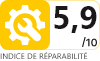 Logo indice de réparabilité jaune 5.9 sur 10